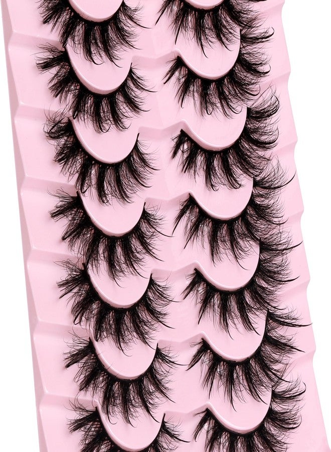 Veleasha Mink Lashes Spiky Cat Eye Lashes Dramatic Eyelashes Fluffy 7 Pairs Manga Lashes 16-26mm Wet Long False Eyelashes 3D Lashes Look Like Eyelash Extensions (D Curl - Pretty) - Image 5